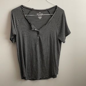 AEO Striped Henley Tee